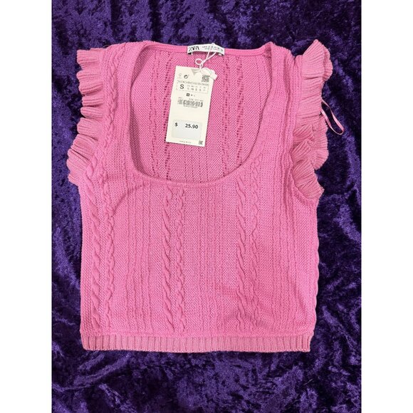 New Pink Zara ruffle top - Picture 1 of 3